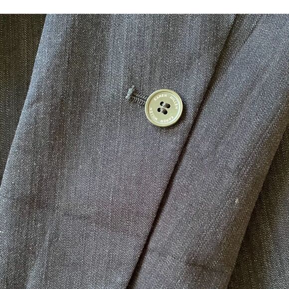 KAREN MILLEN Tailored Denim Cotton Blazer Vest Blue 4 - Picture 8 of 13